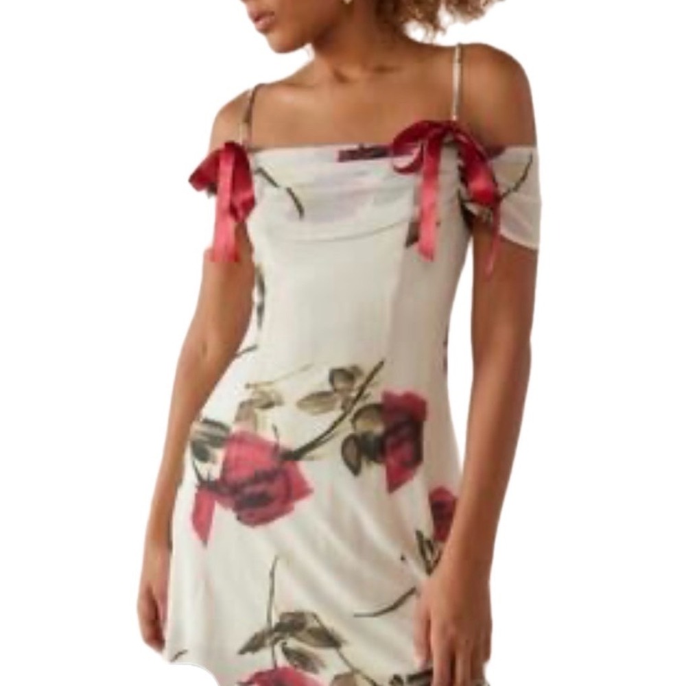 NWT- No Comment Sheer Mesh Rose Floral Dress - Size S